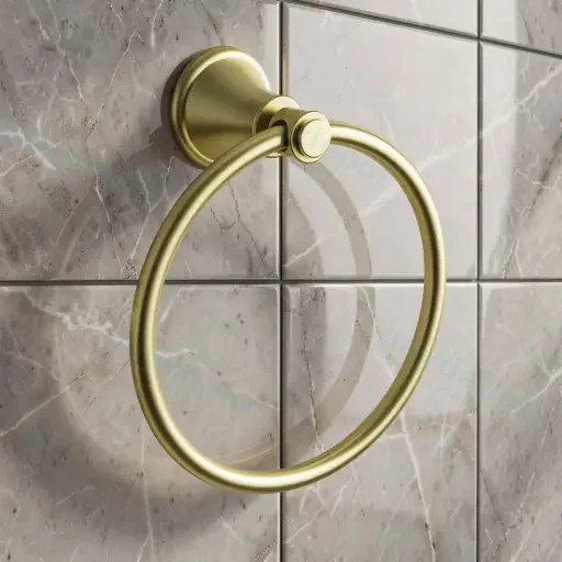 Clasico Towel Ring in Brushed Gold