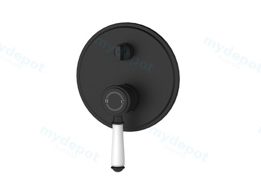 Clasico Wall Diverter Mixer Trim Kits Ceramic handle in Matt Black