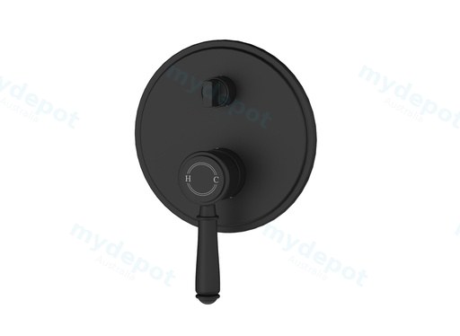Clasico Wall Diverter Mixer Trim Kits in Matt Black