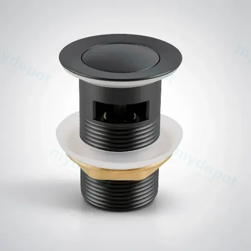 Coco Gunmetal Grey 32mm Solid Pop Up Waste With Overflow