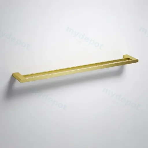 Cora  Double Towel Rail 800mm Brushed Gold