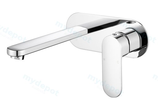 Cora Ellipse Handle Chrome Wall Basin Mixer Lead Free