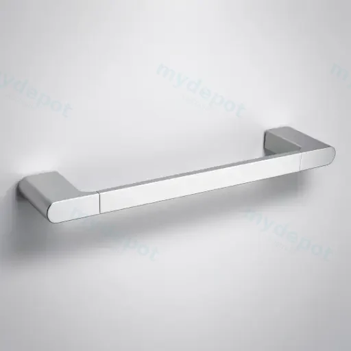 Cora Round Cornered Rectangle Single Towel Rail 300 mm  Chrome