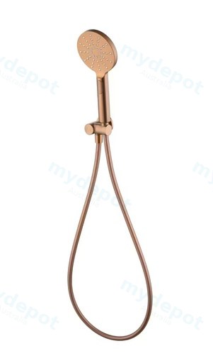 Cora Round Hand Shower On Wall Outlet Bracket Brushed Copper