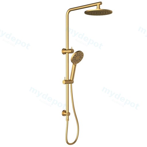 Cora Round Multi-function Shower Set Brushed Gold,200mm Plastic Shower Head