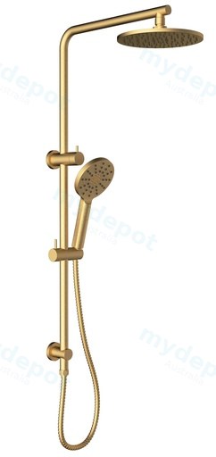 Cora Round Multi-function Shower Set Brushed Gold,250mm Plastic Shower Head