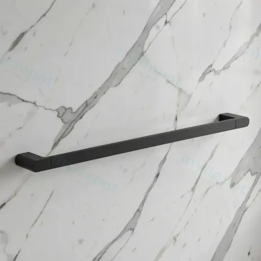 Cora Single Towel Rail 600 mm(Matt Black)