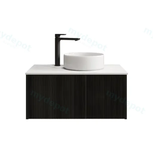 800mm Customised Kiama Plywood One Door One Drawer Wall Hung Vanity Cabinet Only Bottega Oak
