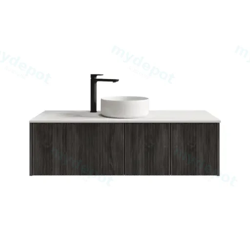 1200mm Customised Kiama Two Doors and One Drawer Plywood Wall Hung Vanity Cabinet Only Dark Grey