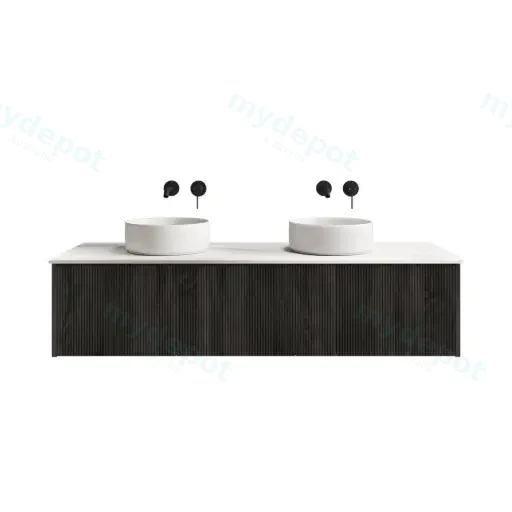 1500mm Customised Kiama Three Drawers Plywood Wall Hung Vanity Cabinet Only Dark Grey