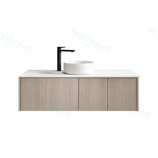1200mm Customised Kiama Two Doors and One Drawer Plywood Wall Hung Vanity Cabinet Only Coastal Oak