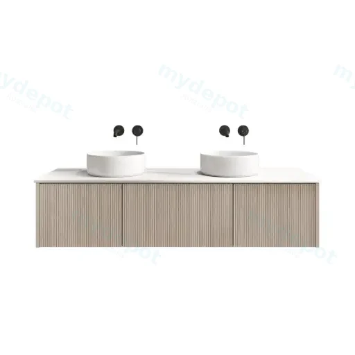 1500mm Customised Kiama Three Drawers Plywood Wall Hung Vanity Cabinet Only Coastal Oak