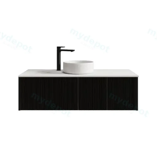1200mm Customised Kiama Two Doors and One Drawer Plywood Wall Hung Vanity Cabinet Only Matte Black