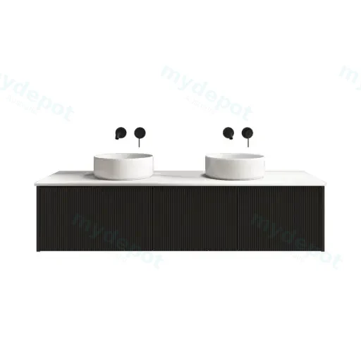 1500mm Customised Kiama Three Drawers Plywood Wall Hung Vanity Cabinet Only Matte Black