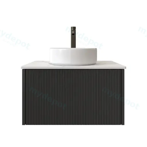 600mm Customised Kiama One Drawer Plywood Wall Hung Vanity Cabinet Only Matte Black