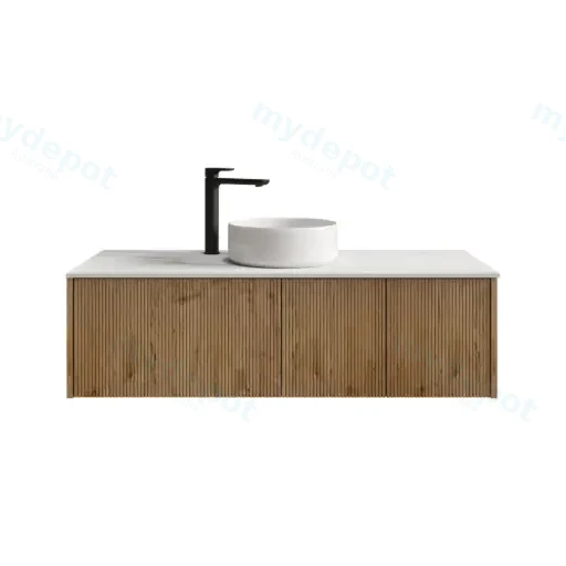 1200mm Customised Kiama Two Doors and One Drawer Plywood Wall Hung Vanity Cabinet Only Prime Oak