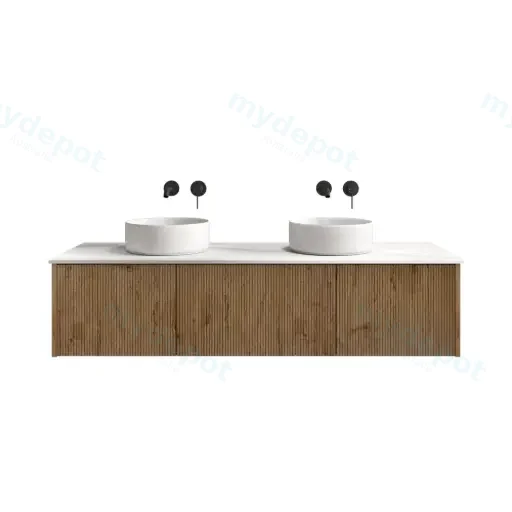 1500mm Customised Kiama Three Drawers Plywood Wall Hung Vanity Cabinet Only Prime Oak