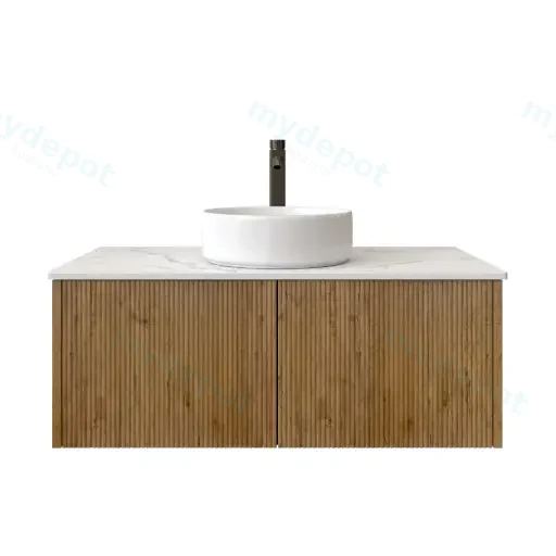900mm Customised Kiama Two Drawers Plywood Wall Hung Vanity Cabinet Only Prime Oak