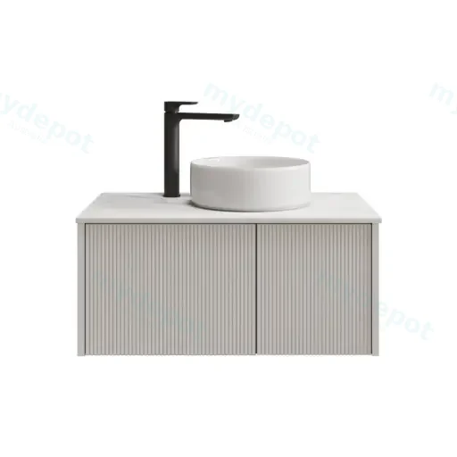 800mm Customised Kiama Plywood One Door One Drawer Wall Hung Vanity Cabinet Only Matte White