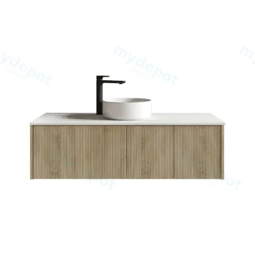 1200mm Customised Kiama Two Doors and One Drawer Plywood Wall Hung Vanity Cabinet Only White Oak
