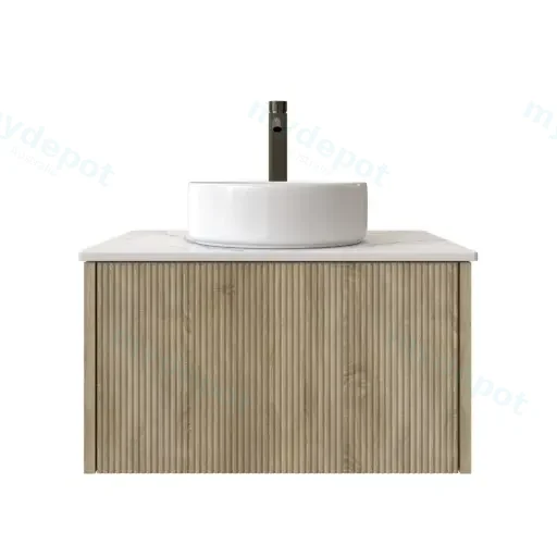 600mm Customised Kiama One Drawer Plywood Wall Hung Vanity Cabinet Only White Oak