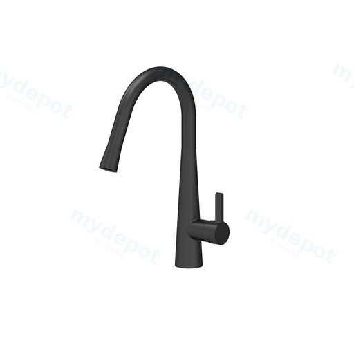 Designer Gooseneck Pull Out Kitchen Mixer Matte Black