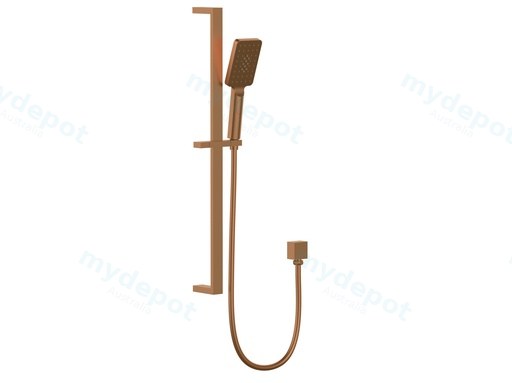 Eckig Brass Brushed Bronze Square Sliding Rail Shower 3 Spray Function Hand Shower Head