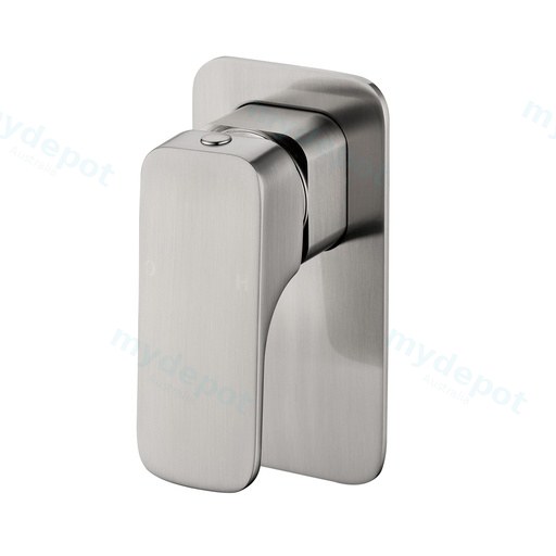 Eden Round Cornered Rectangle Handle Wall Mixer Brushed Nickel