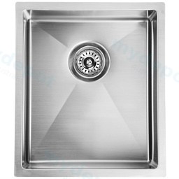 Eden Above/Undermount Single Bowl Sink R10 Corner 340 x 400x230mm (304 Stainless Steel)