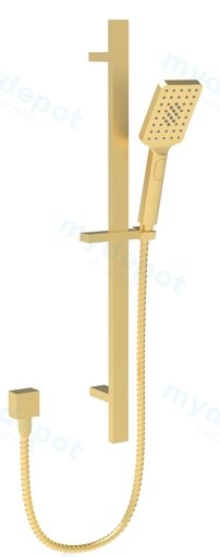Eden Square Sliding Shower Set Bushed Gold
