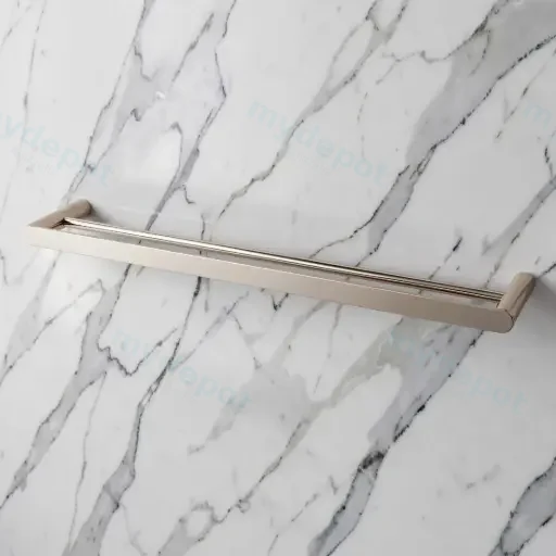 Esperia Brushed Nickel Double Towel Rail 600mm