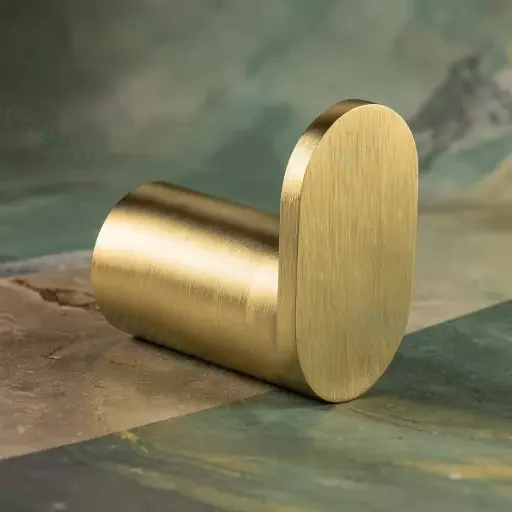 Esperia Brushed Yellow Gold Round Robe Hook