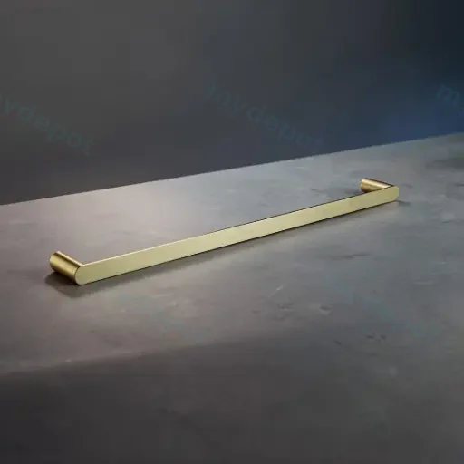Esperia Brushed Yellow Gold Single Towel Rail 600mm