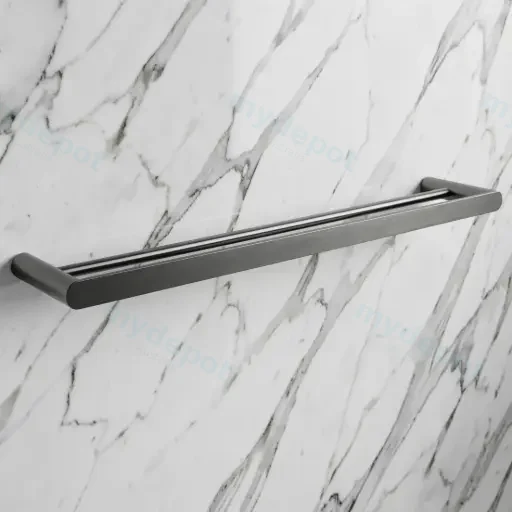 Esperia Gun Metal Grey Double Towel Rail 800mm