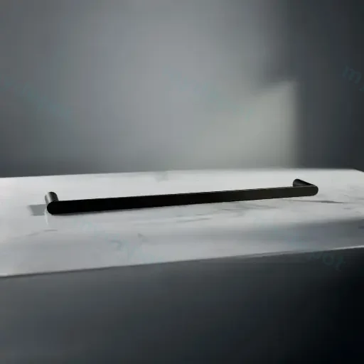 Esperia Matte Black Single Towel Rail 600mm