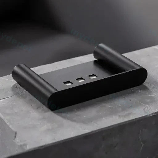 Esperia Matte Black Soap Dish Holder