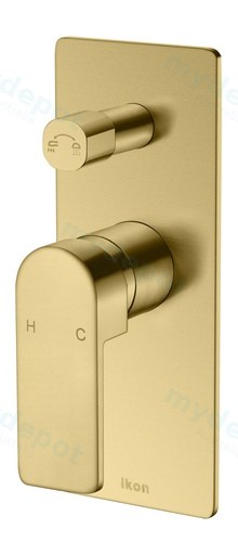 Flores Wall Mixer with Diverter(Brushed Gold)