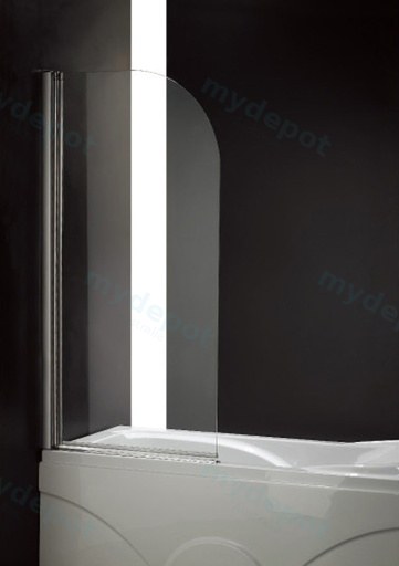Frameless Over Bath Shower Screen Fixed Panel 775*1420mm 6mm Toughened Glass(Chrome)