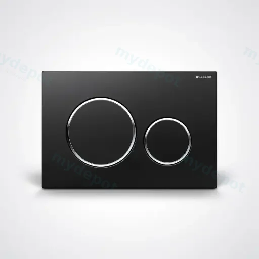 Geberit Sigma20 Black Plate With Chrome Trim