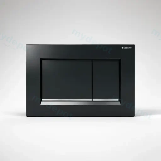 Geberit Sigma30 Black Plate With Chrome Trim