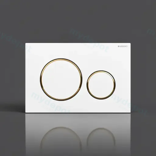 Geberit Sigma20 White Plate With Gold Trim