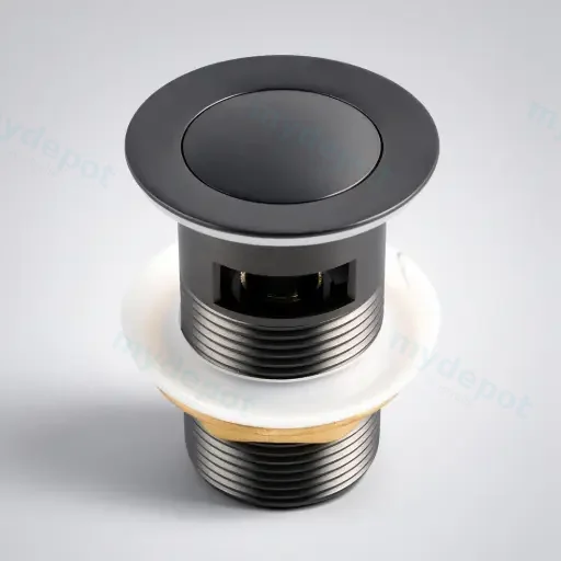Gun Metal Grey 32/40mm Solid Brass Basin Pop Up Waste with Overflow