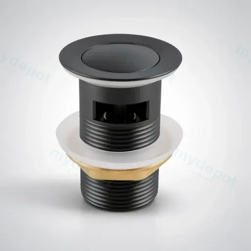 Gunmetal Grey Solid Brass 32mm Pop Up Waste With Overflow