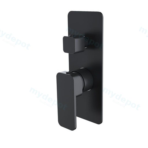 Ivano Solid Brass Black Bath/Shower Wall Mixer with Diverter Wall Mounted