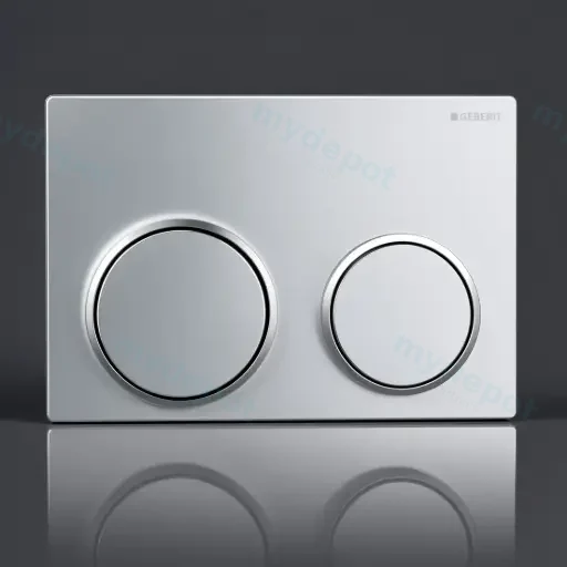 Kappa 21 Dual Flush/Access Plate (ABS) Bright Chrome Plate And Buttons With Bright Chrome Rings