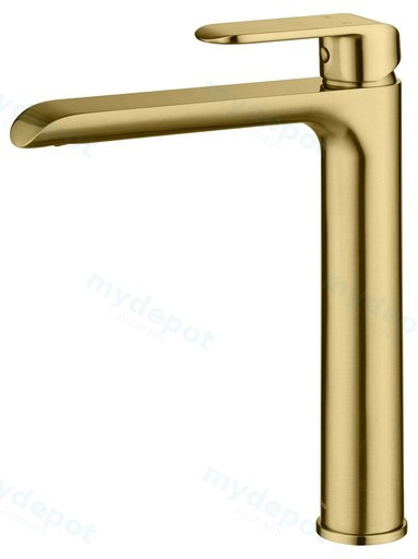 Kara Brushed Gold Highrise Basin Mixer Lead Free