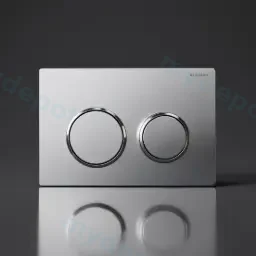 Kappa 21 Dual Flush/Access Plate (ABS) Matt Chrome Plate And Buttons With Bright Chrome Rings