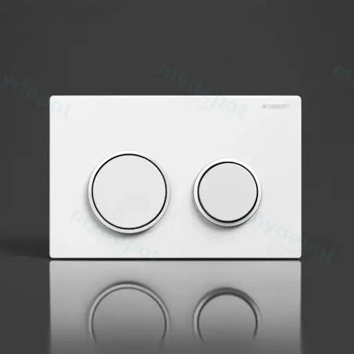 Kappa21 Dual Flush Button White Plate With Chrome Trim
