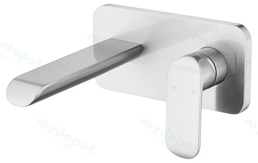 Kara Brushed Nickel Wall Basin Mixer Lead Free