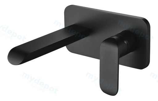 Kara Matt Black Wall Basin Mixer Lead Free